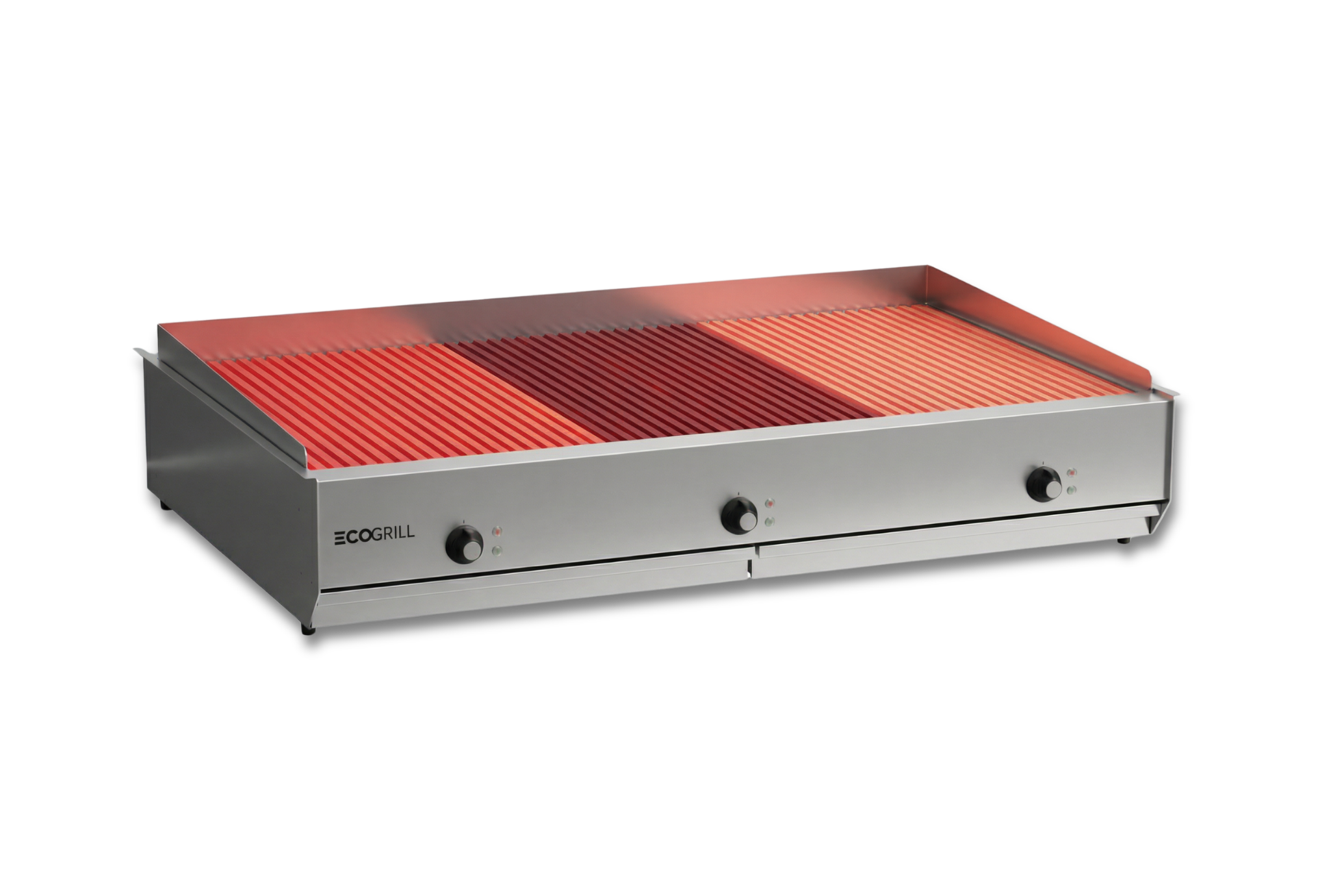 EcoGrill electric grill with three independently controlled heating zones
